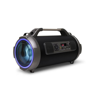 Porodo Soundtec Adventure Speaker with Colorful Lighting Effects, Bass & Concert Modes, Digital Display, 10m Bluetooth Range, 24W Total Power, Portable - Black