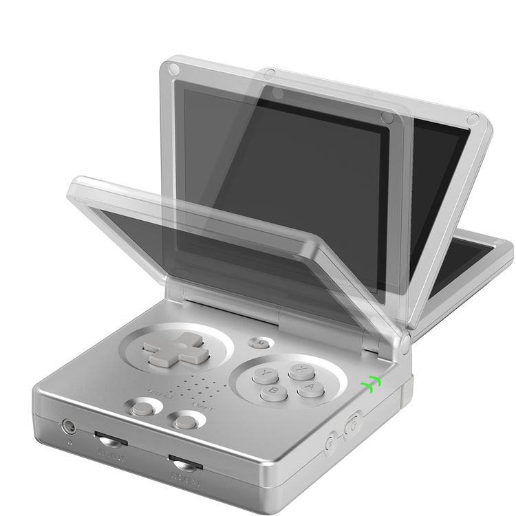Green Lion GP Pro Fold Gaming Console with Dual-Core G31 MP2 GPU, Vibrating Motor, HDMI Output, Supports Up-to 512GB TF Card, 3.5 Inches IPS Screen, 640×480 Pixels Resolution, 3300mAh Battery, 8 Hours Working Time - Silver