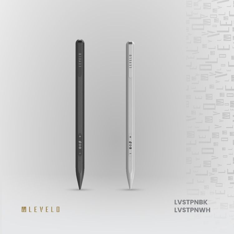 Levelo SkyWrite Versa Stylus Pen for iPad, 130mAh Battery Capacity, Aluminum Alloy & Polyoxymethylene Material, USB-C Charging Interface, <1 Hour Charging Time, 10 Hours Working Time, 6 Months Standby Mode, 2 Extra Tips, Strong Magnetic Field - Black