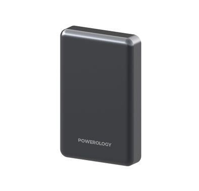 Powerology 10000mAh Blanc 25 MagSafe Power Bank with Compact Design, Simultaneous Charging, USB-C Charging Port , 30cm USB-C Cable, Wireless Charging Pad - Gray