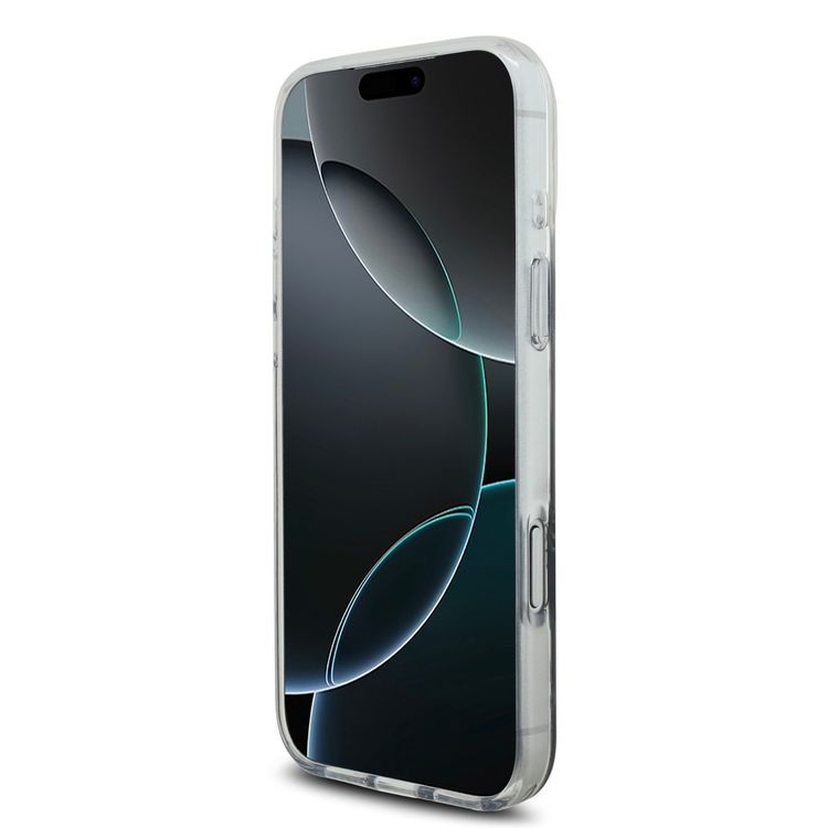 Guess MagSafe PC & TPU Case with Gradient Peony & Glitter Pattern for iPhone 17 Pro Max, Comfortable Grip, Drop Protection, Sustainable Packaging, Easy Snap-On, Slim Profile, Lightweight Design - Black