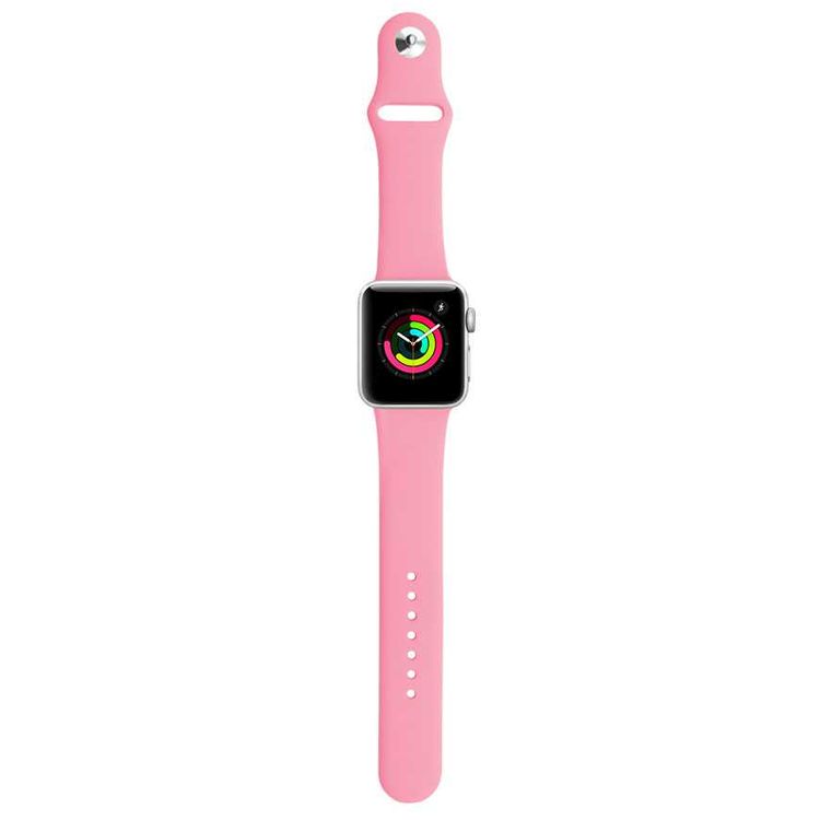 iGuard by Porodo Silicone Watch Band, Fit & Comfortable Replacement Wrist Band, Adjustable Straps Compatible for Apple Watch 44mm / 42mm - Pink