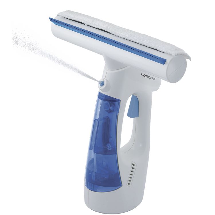 Porodo Lifestyle Cordless Window Vacuum Cleaner with Dual-Tank Design, Up to 30 Minutes of Working Time, 1kPa Suction Power, Spray, Wipe & Vacuum Dry Functions, 9W Rated Power - White