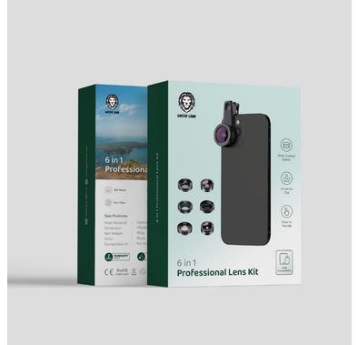 Green Lion 6 in 1 Professional Lens Kit - Black