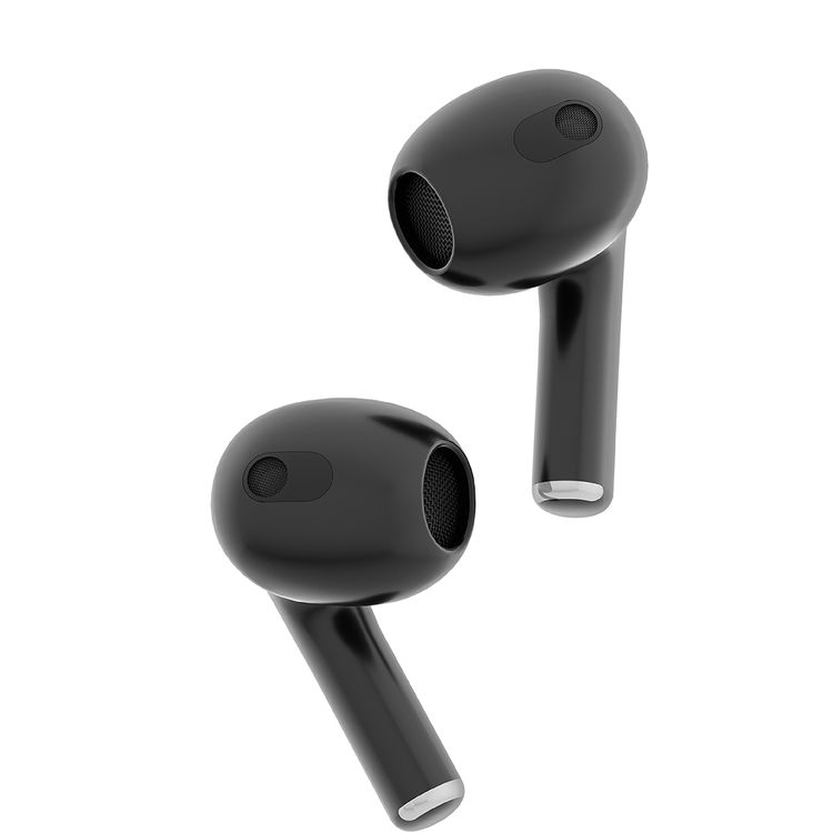 Porodo Blue Deep Bass Wireless Earbuds 3, 20 Hours Working Time, Type-C Charging Port, Environmental Noise Cancellation, Independent Earbuds, Touch Control - Black