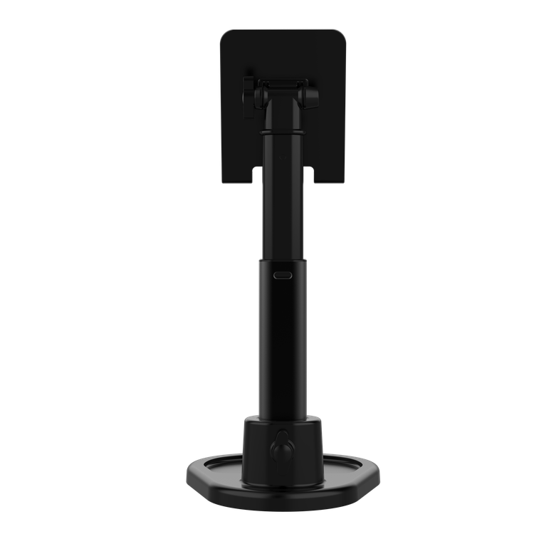 حامل متعدد الزوايا للهواتف والأجهزة اللوحية من بورودو مع قضيب تلسكوبي قابل للتعديل، أقصى ارتفاع 35 سم، متوافق مع نطاقات 6.5-12.9 بوصة، دوران 360 درجة، ثبات ثنائي المحور، مصنوع من مواد ABS وPC - أسود