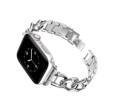 Green Lion Bella Watch Band for Apple Watch 42/44/45/49mm, Stainless Steel Material, High Grade Material, Comfortable to Wear, Designed for Women - Silver