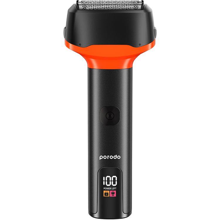 Porodo LifeStyle Dual Purpose Beard Trimmer with Seamless Close Shave, USB-C Charging Interface, 1.5 Hours Charging Time, Up to 60 Minutes Working Time, 400mL Bottle Capacity, IPX5 Water Resistance Level, 1100mAh Battery Capacity, Washable, Digital Display - Black