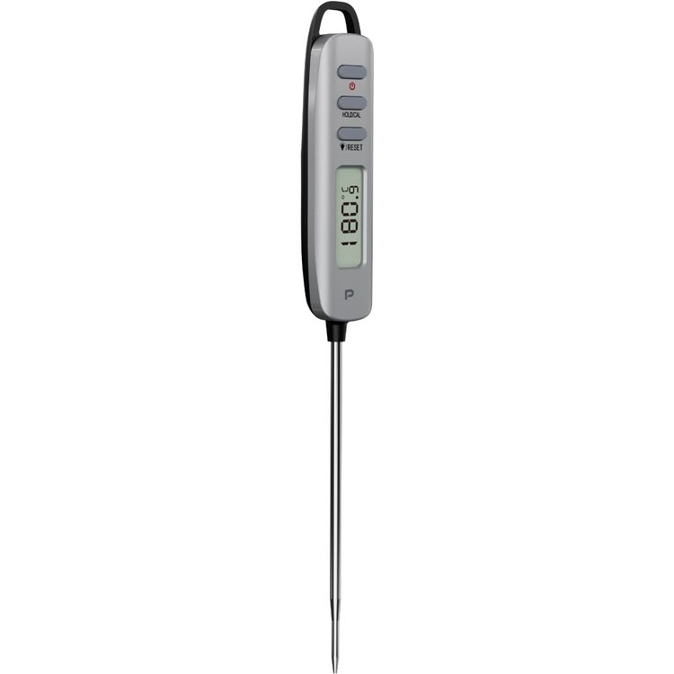 Porodo Lifestyle Digital Meat Thermometer with  LED Backlight Display, Water Resistance, -50°C to 300°C, -50°C to 300°C Temperature Range - Silver 