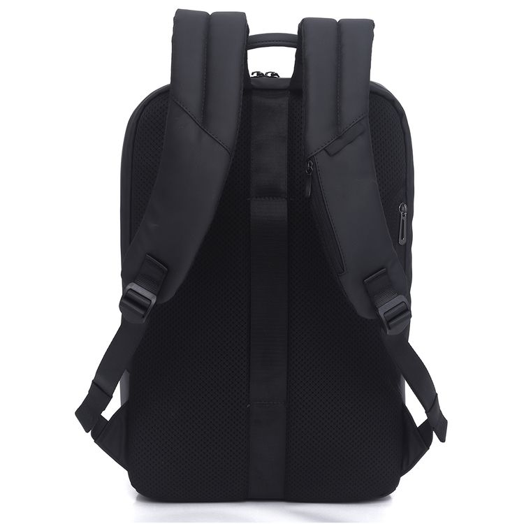 Levelo Lisbon Carrying Laptop & Universal 15.6” Backpack with Water Resistance Polyester, Laptop Compartment, Durable Material, Strap Pocket  - Black / Gray
