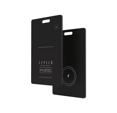 Levelo Cartes FindMy Card Tracker with Extended Range Locator, Check Recent Location, Lost Mode, Smart Sound Locator, Distance-Based Alert, Ultra Thin Design - Black