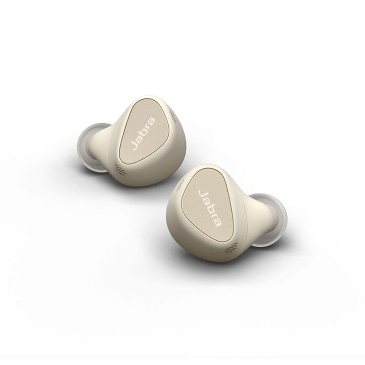Jabra Elite 5 True Wireless Earbuds, Hybrid Active Noise Cancellation (ANC), Up to 28 Hours Battery Life, Up to 10 m Operating Range, Up to 180 Minutes Charging Time, 6-Mic Call Technology - Gold Beige