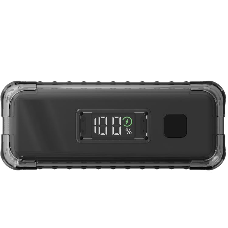 Levelo Aerion Portable 10000mAh Power Bank with Luggage Design, LED Display, Over Current Protection, Lithium-ion Battery, Grip Cable, Fast Charging Support - Black