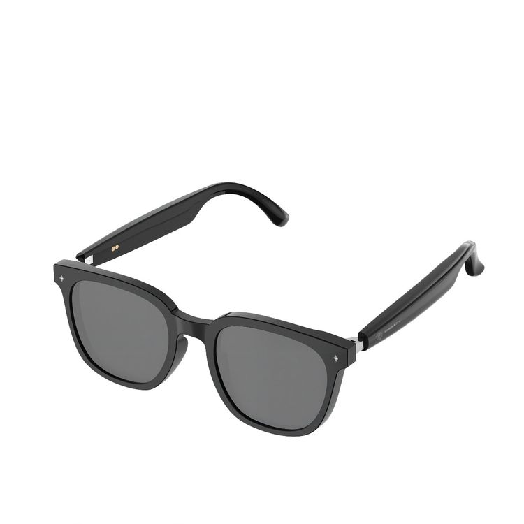 Powerology Smart Audio Sunglasses with UV Protection, Smart Touch Control, 6 Hours Talk Time, 8 Hours Play Time, Magnetic Charging, 2 x 90mAh Battery Capacity, Bluetooth Version 5.4, 15m Transmission Distance, Smart Sleep Mode, Auto-Pairing, Low Latency - Black