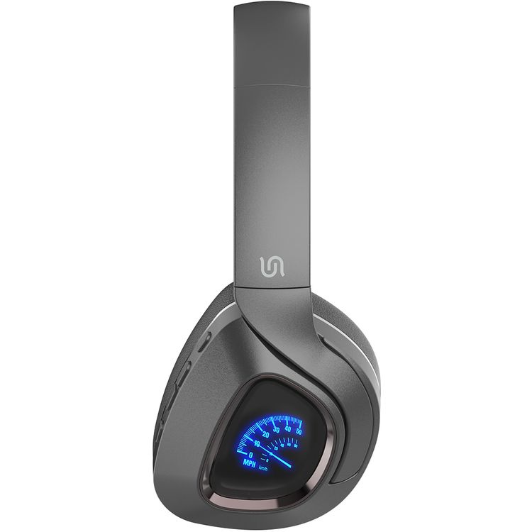 Porodo Clap ANC Wireless Headphones with LED Light Meter, High-Grade Microphone, 500mAh Battery Capacity, 2 Hours Charging Time, Bluetooth Version 5.4, 15m Transmission Distance, Up to 50 Hours Play Time, Hands-Free Calls, Foldable Design - Black