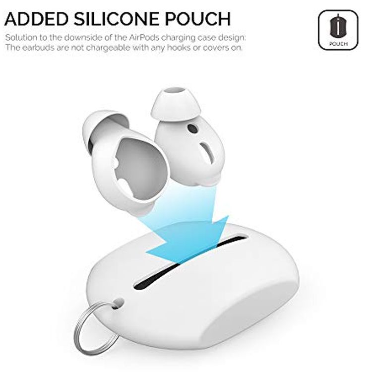 AhaStyle Silicone Cover for Airpods ( 3 Small Pairs ) - White