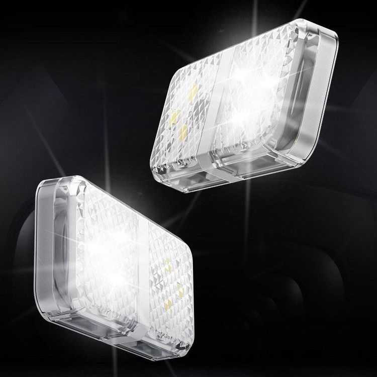 Baseus Door Open Warning Light with LED Lamp, Aluminum + ABS + PC, Waterproof, 2 Pieces - Black