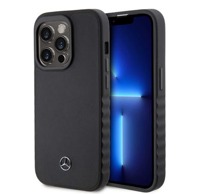 Mercedes-Benz iPhone 15 Pro Max For Smooth Genuine Leather Case - Black