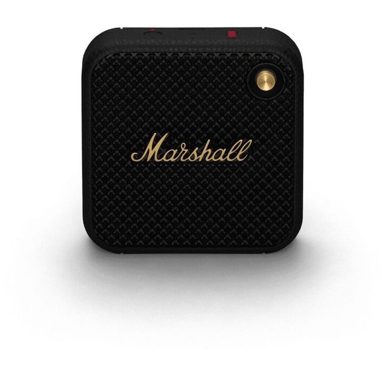 Marshall Willen II Compact Portable Wireless Speaker, Lightweight, Built-in Microphone, Dust & Water Proof, Fast Charge,  2.5 Hours Charging Time, 17  Hours Play Time - Black / Brass