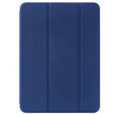 Devia Leather Case With Pencil Slot For iPad 10.2 (2019), Elegant Slim Lightweight Stand Protective Cover, Impact Resistant Case - Blue