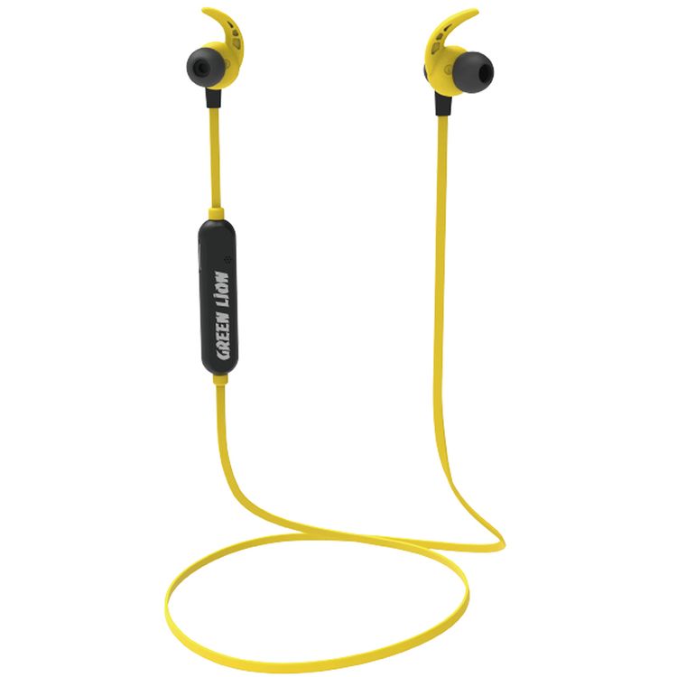 Green Lion Track Earphones with 3 Sizes Silicone Ear Tips, Premium Sound, 1.5 Hours Charging Time, 5 Hours Talking Time, Type-C Charging Port, 10mm Driver Size - Yellow