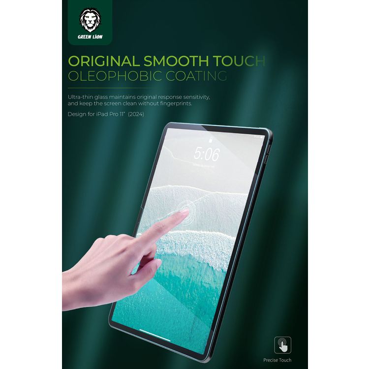 Green Lion iPad Screen Guard for iPad Pro 13", Oleophobic Coating, Precise Cutouts, Anti-Fingerprint, Anti-Scratch, Drop Protection - Clear