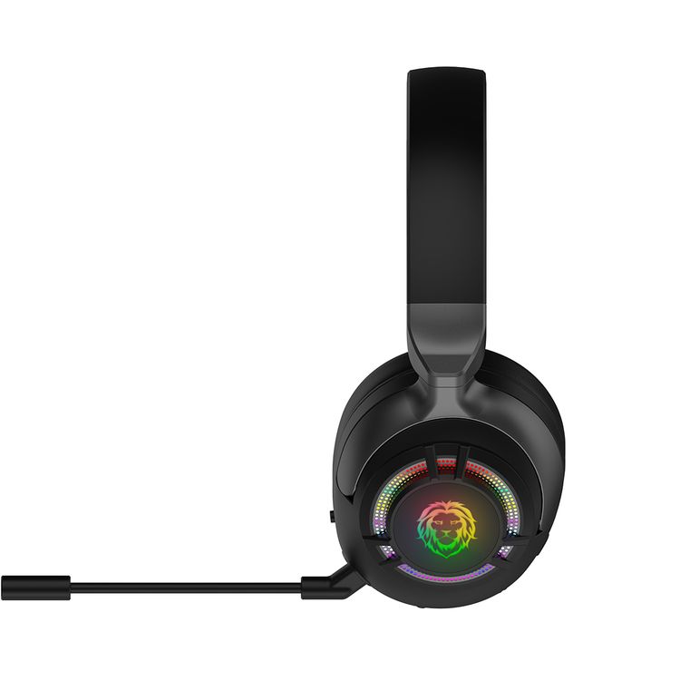 Green Lion Shadow ANC Gaming Headset with 50 Hours Play Time, 50 mm Dynamic Driver, Immersive Audio Experience, Multi-Device Compatible, Detachable Boom Microphone, ANC Noise Block Out, 2.5 Hours Charging Time, Bluetooth Version 6.0, 10m Operating Distance - Black Color