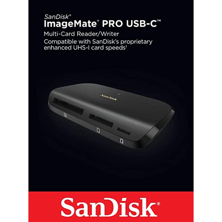 SanDisk ImageMate PRO USB C Reader/Writer SDDR A631 GNGNN, Black, SDDR A631 GNGNN, Black