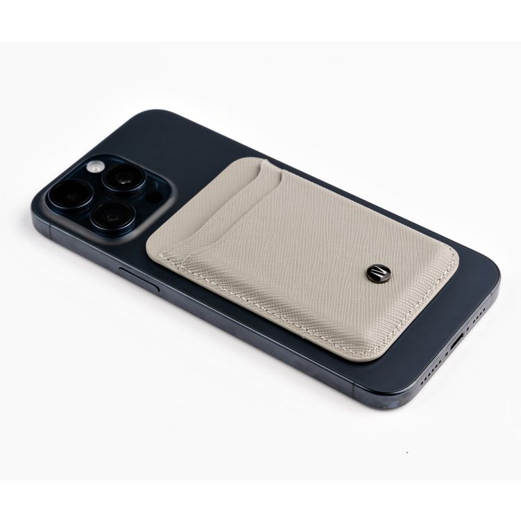 Levelo Bond MagSafe Card Holder Wallet with Metal Signature Logo - Gray