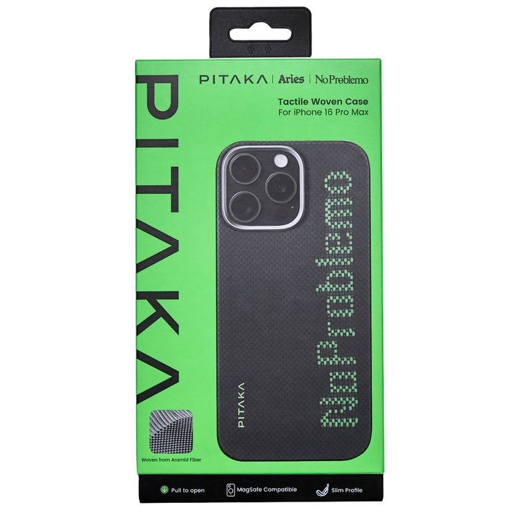 Pitaka Aries Tactile Woven Case for iPhone 16 Pro Max, MagSafe Compatibility, Slim & Lightweight, Secure Grip, Raised Edge Camera - NoProblemo
