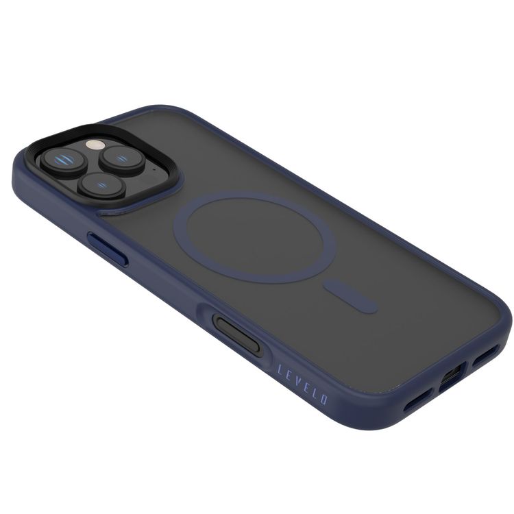 Levelo MagSafe Matte Solo Case for iPhone 16 Pro Max with Impact-Resistant Corners, 3H Scratch Resistance, Matte TPU Bumper, Lightweight & Hybrid Design - Blue 