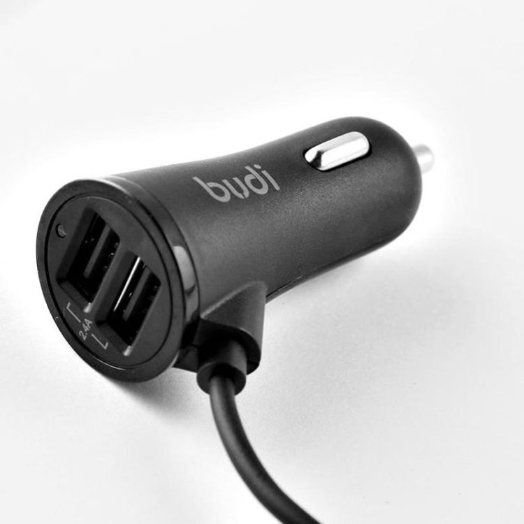 Budi M8J068T3 Car Charger / 17W Lightning / Micro USB / USB Type-C - Black