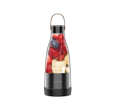 Green Lion Mix Mate Portable Juicer with 300mL Capacity, 1500mAh Battery Capacity, BPA Free PET Jar Material, Stainless Steel Blade Material, Type-C Charging Port, 3-4 Hours Charging Time - Black