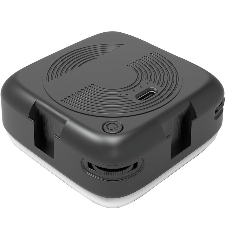Green Lion Mini Snap Light, ABS Material, 2000mAh Battery Capacity, 100-1250Lm Brightness, 2-8 Hours Working Time, 3 Hours Charging Time, Type-C Charging Port - Black