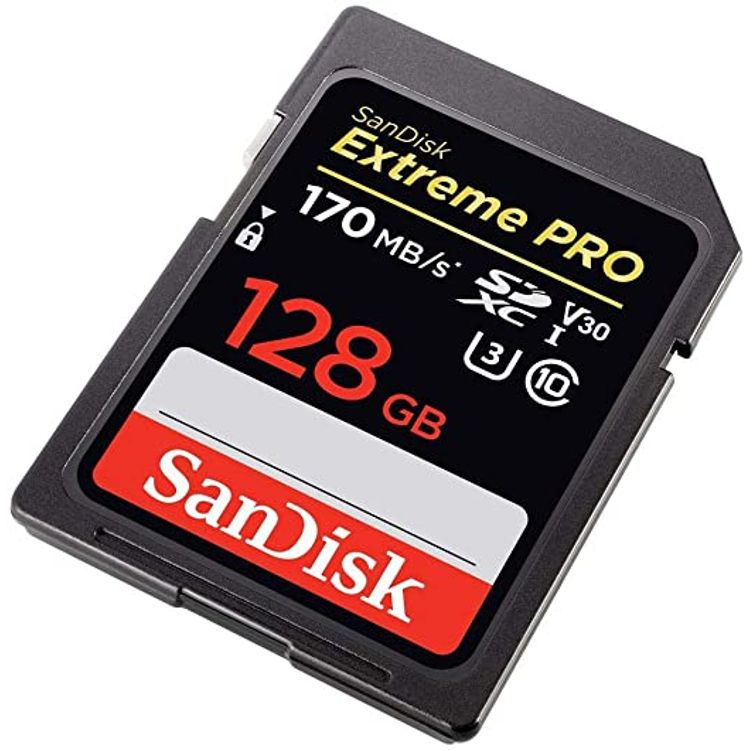 SanDisk 128GB Extreme PRO UHS-I SDXC Memory Card, SDSDXXY-128G-ANCIN - Black