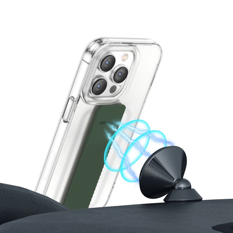 كفر حماية London هجين رفيع من Green Lion  مع مقبض مطاطي لهاتف iPhone 14 Plus - أزرق