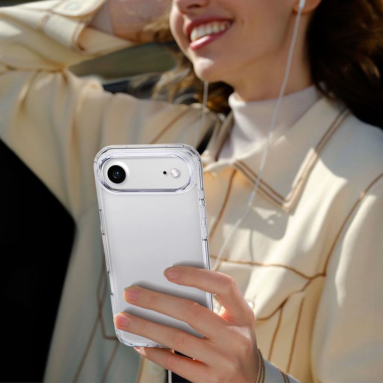 Levelo Clara Clear Case with Long-Lasting Clarity for iPhone 17 Air , Enhanced Camera & Screen Protection, Precision Fit, Shock-Resistant Bumper, Ever-Clear Technology, Drop-Tested - Transparent