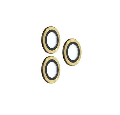 Devia Gemstone Lens Protector ( 3pcs ) Compatible for iPhone 12 Pro Max (6.7") Aluminum Alloy + Tempered Glass Camera Lens Protector, Explosion-proof & Scratch-proof - Gold