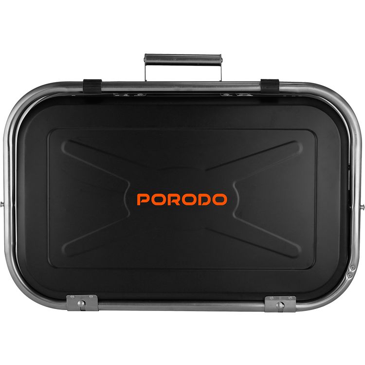 Porodo Lifestyle Portable Folding BBQ Grill with Steel Cooking Mesh, 17-inch Grilling Area, Camping Trip, Backyard Parties & Beach Outings, Easy to Clean, Quick Setup - Black