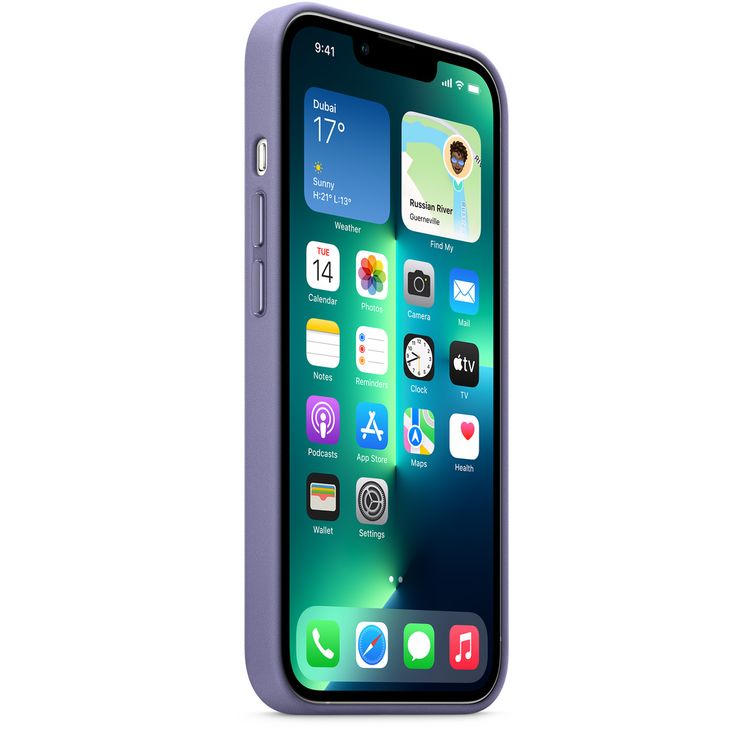 Apple Leather Case with MagSafe Compatible for iPhone 13 Pro (6.1") - Wisteria