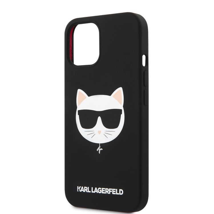 CG MOBILE Karl Lagerfeld Liquid Silicone Case Choupette Head Compatible for iPhone 13 (6.1") Easy Access to All Ports, Anti-Scratch, Shock Absorption