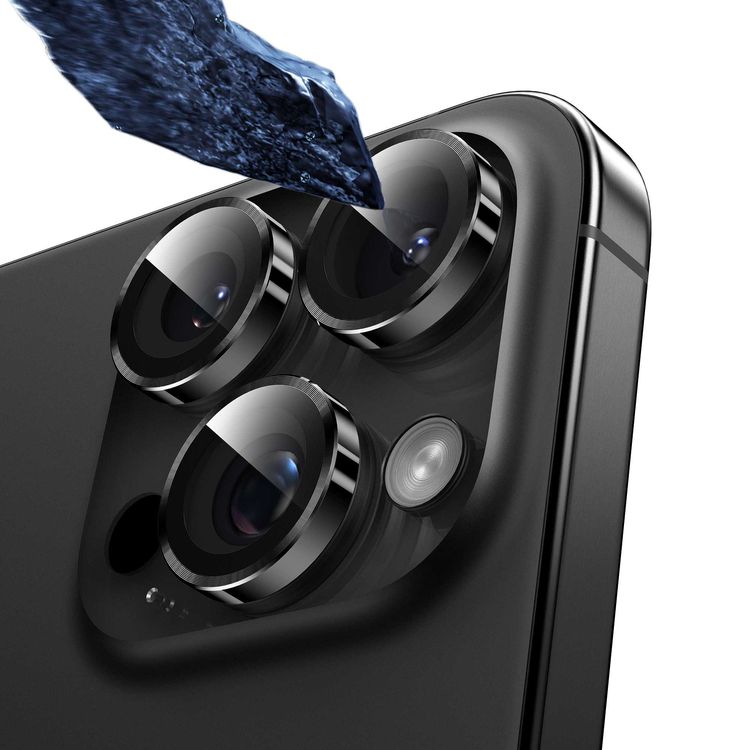 Green Lion Classic Camera Lens for iPhone 15 Pro/15 Pro Max, 9H Hardness, 360° Protection, Anti-Fingerprint & Anti-Reflective, Seamless Fit, Ultra Thin Design - Black