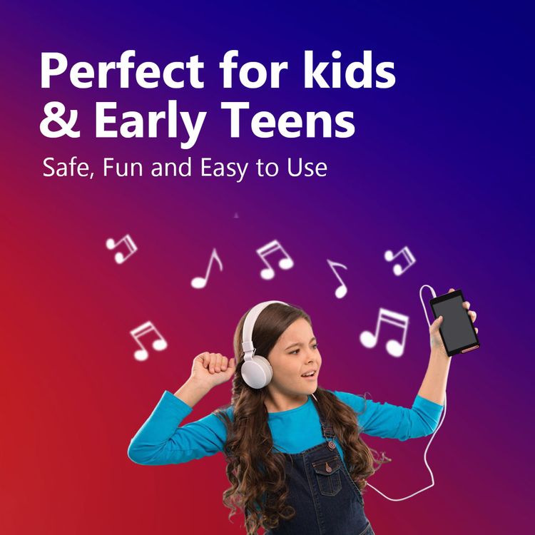 Porodo Soundtec Pod Pro Android Music Player with 1500mAh Battery Capacity, 15 Hours Working Time, 2 Hours Charging Time, Type-C Charging Port, Multiple Languages Supports,  4" IPS Display, Android 7 Operating System, Bluetooth Version 4.0 - Black