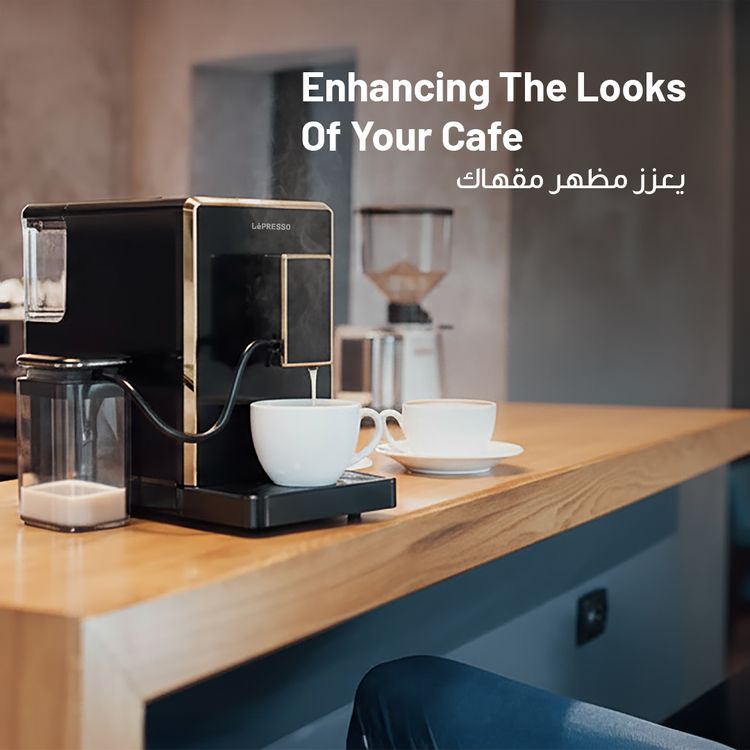 LePresso 20 Bar Full Automatic Coffee Machine, Adjustable Grinder, Hot Water Dispenser, Multiple Brewing Options - Black