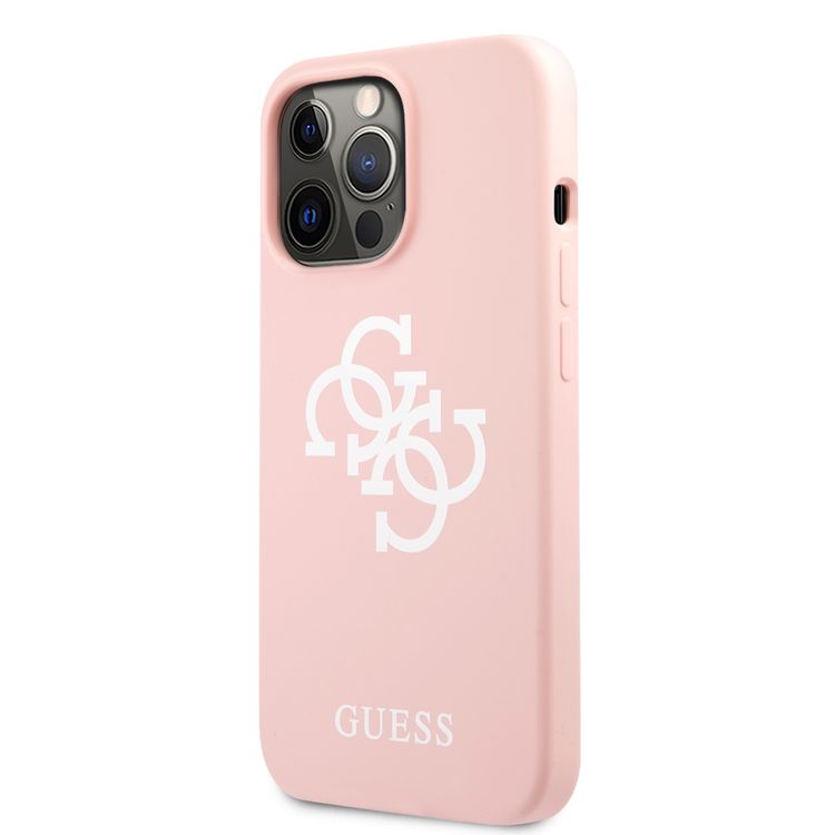 CG MOBILE Guess Liquid Silicone Case Big 4G with Logo Print Compatible for iPhone 13 Pro Max (6.7") Anti-Scratch, Easy Access to All Ports, Shock Absorption