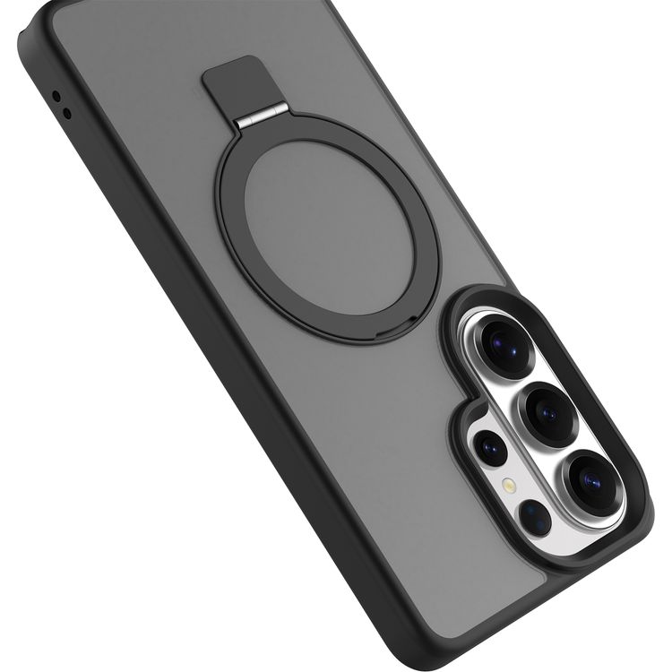 Levelo Verona MagSafe Kickstand Hybrid Case for Samsung S26 Ultra, Shock-Resistant Bumper, Multi-Functional Ring Kickstand, Drop protection - Black