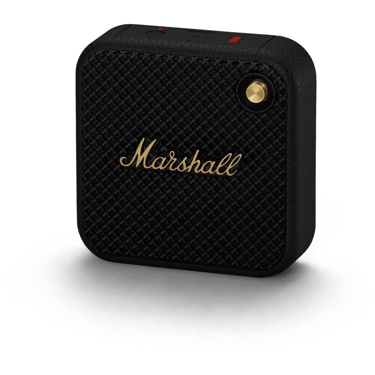 Marshall Willen II Compact Portable Wireless Speaker, Lightweight, Built-in Microphone, Dust & Water Proof, Fast Charge,  2.5 Hours Charging Time, 17  Hours Play Time - Black / Brass