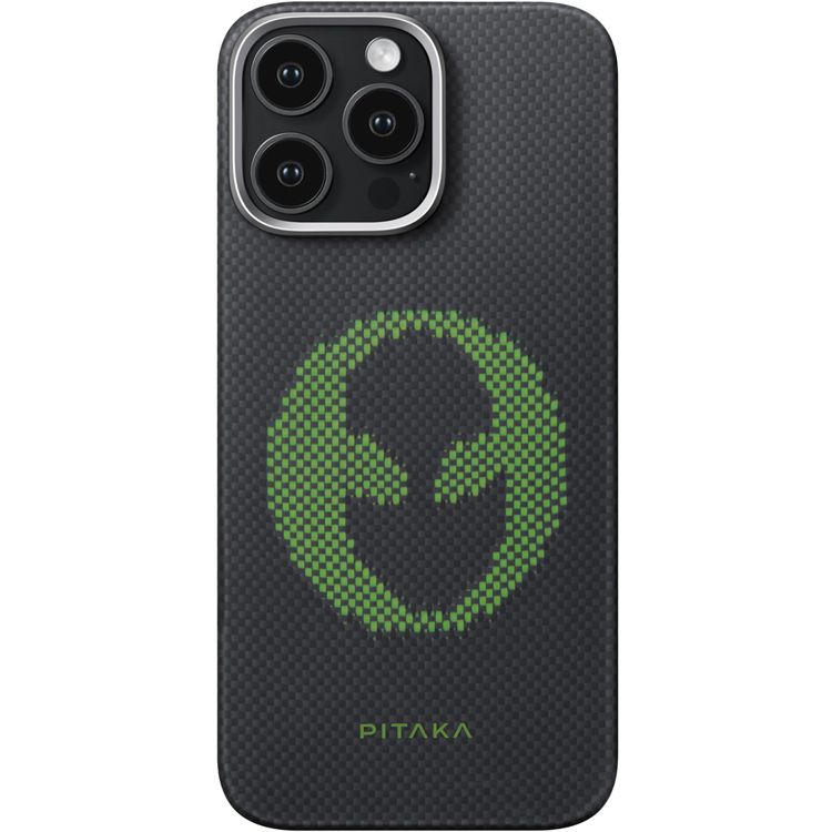 Pitaka Aries Tactile Woven Case for iPhone 16 Pro, MagSafe Compatibility, Slim & Lightweight, Secure Grip, Raised Edge Camera - Alien 