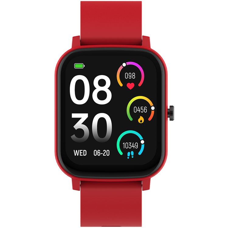 Porodo Endura Fit Smart Watch with 1.80" HD Display, +130 Sport Modes, Weather Forecast, Sleep Analysis, 2.5 Hours Charging Time, Up to 5 Days Working Time, Android 8.0 Above & iOS 12 Above Compatibility - Red