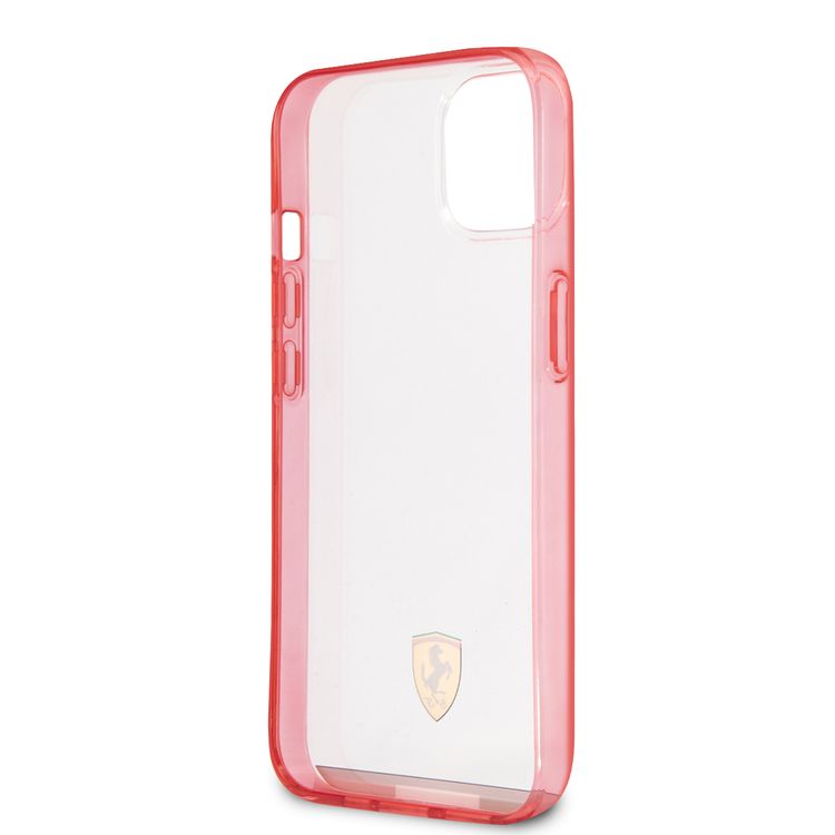 CG MOBILE Ferrari Italia Stripe Transparent Hard Case Print Logo Compatible for iPhone 13 Mini (5.4") Scratches Resistant, Easy Access to All Ports